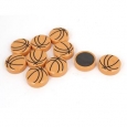 Unique Bargains 10 Pcs Basketball Print Round 1.2 Fridge Magnet Whiteboard Sticker Orange