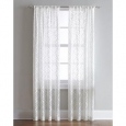 Lyric Antique/White Sheer Ogee Print Curtain Panel