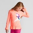 Girls' Long Sleeve Unicorn Graphic T-Shirt - Cat & Jack Peach XL, Orange