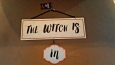 The Witch Is In/out Hanging Metal Sign Halloween Decor