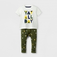 Baby Boys' 2pc Yay All Day T-Shirt and Jogger Set - Cat & Jack Cream/Dark