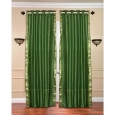 Forest Green Ring Top Sheer Sari Curtain / Drape / Panel - Piece