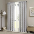 Madison Park Iris Embroidered Diamond Sheer Curtain Panel