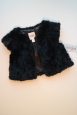 Cat & Jack Ebony Black Faux Fur Vest Girls Xs 4/5