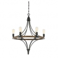 Savoy House Turing Black/Brown Whiskey Wood/Metal 6-light Chandelier