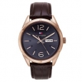 Tommy Hilfiger Men's Brown Leather and Goldtone Japanese Quartz Watch