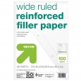 up & up Wide Ruled Reinforced Filler Paper - 8.5 in. x 11 in. - 100 sheets