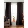 Black Ring Top Matka Raw Silk Curtain / Drape / Panel - Piece