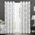 ATI Home Rio Burnout Sheer Grommet Top Window Curtain Panel Pair