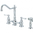 Pioneer Americana Series Two-Handle Bridge Kitchen Faucet with Sprayer