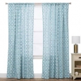 Geo Ocean Blue Cotton Window Panel (As Is Item)