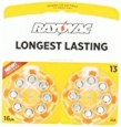 Rayovac Mercury Free Hearing Aid Batteries, Size 13, 16-Pack (L13ZA-16ZM)