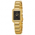 Fendi Women's F701421000 'Classico Rectangle' Black Dial Goldtone Stainless Steel X-Small Swiss Quartz Watch