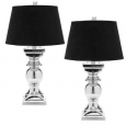 Safavieh Lighting 28-inch Elegance Black Velvet Table Lamps (Set of 2)