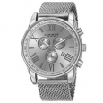 Akribos XXIV Men's Swiss Quartz Chronograph Stainless Steel Mesh Silver-Tone Strap Watch