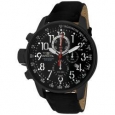 Invicta Men's 'Invicta II' Black Dial Black Leather Chronograph Watch