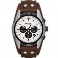 Fossil Men's Coachman CH2890 Brown Leather Quartz Watch with Beige Dial