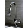 Kitchen Chrome Single Handle Faucet with Pull Down Spout
