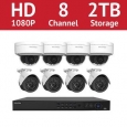 LaView 8 Channel 1080p IP NVR with (4) 1080p Bullet Cameras and (4) 1080p Dome Cameras and a 2TB HDD